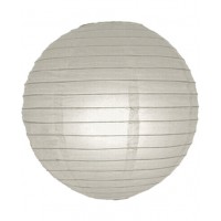 12" Paper Lantern Grey Mist Regular Wire Ribbed